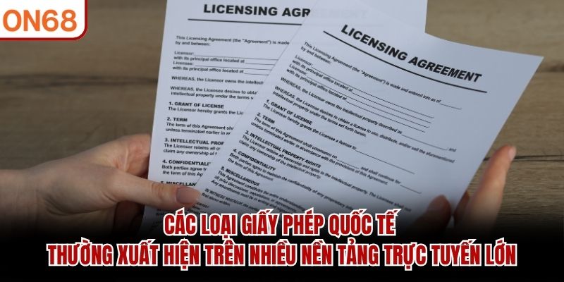 Các loại giấy phép quốc tế thường xuất hiện trên nhiều nền tảng trực tuyến lớn